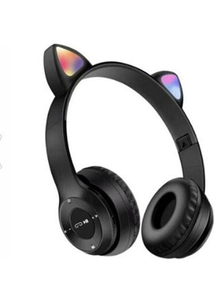 Kedi Kulak Parlayan Bluetooth Kulaklık P47M Karikatür Kablosuz Kulaklık