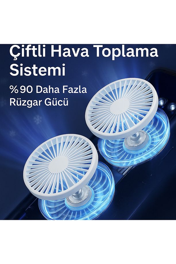 Çift Fanlı Taşınabilir Mini Klima – LED Işıklı, Nemlendirici, Sessiz, Uzaktan Kumandalı Serinletici