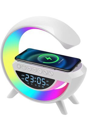 G Speaker BT-3401 Kablosuz Şarj Özellikli LED Işıklı Bluetooth Hoparlör Masa Lambası