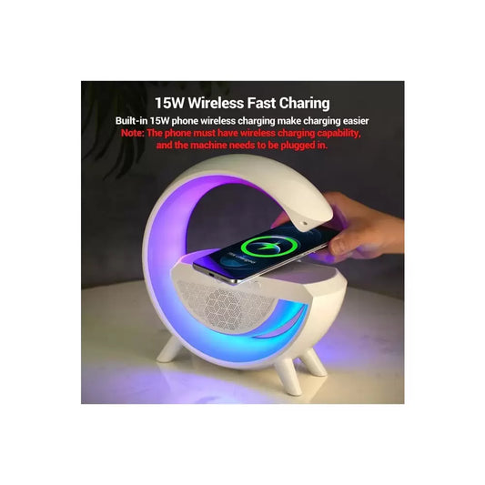 G Speaker BT-2301 Kablosuz Şarj Özellikli LED Işıklı Bluetooth Hoparlör Masa Lambası