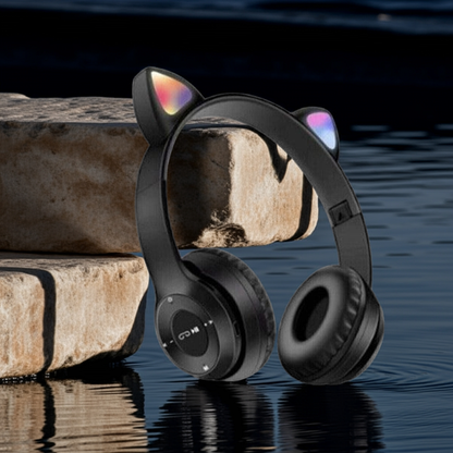 Kedi Kulak Parlayan Bluetooth Kulaklık P47M Karikatür Kablosuz Kulaklık